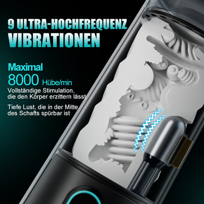 Bliss - 9 Saugmodi & Kraftvolle Vibration 2,8x Breite Hülle Elektrischer Masturbator für Männer