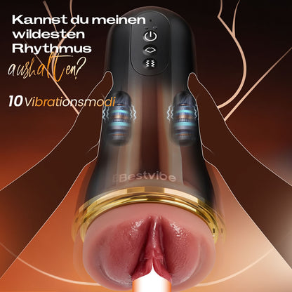 【10 $ Rabatt – Nur 3 Tage!】Bestvibe Pro – 3 austauschbare Sleeves, drei einzigartige Lust-Erlebnisse, 5 Saugstufen & 10 Vibrationsmodi