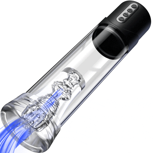 2IN1 Penispumpe 6 Saugmodi Schwarze Matte Textur YINGJUE