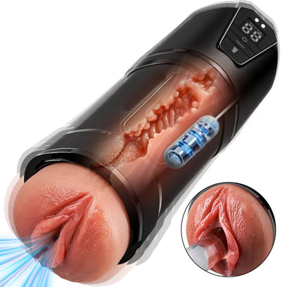 Challenger - 10 Vibrationen, 5 Saugungen, Ultra-Realistische Vagina, Simulierter Masturbator