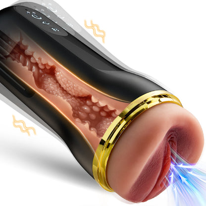 5 Sucking 10 Vibrating Simulated Vagina Eingang Männliche Masturbation Cups