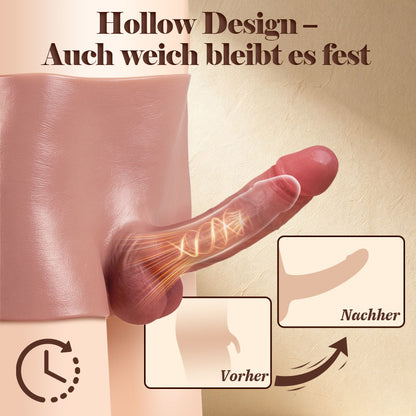 Hunter – 6,69 Zoll Silikon Strap-On-Dildo, wiederverwendbarer, elastischer Slip für Männer und Paare