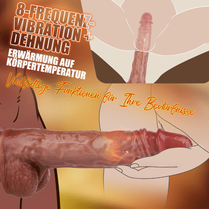 8-Frequenz-Vibration + einziehbarer Dildo, beheizt, mit zusätzlichen Gurten