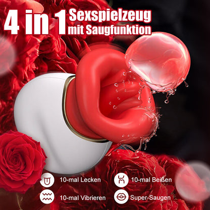 Seraphina - Mund Zunge 4-in-1 Lecken & Beißen & Saugen & Vibrator für Klitorisstimulation