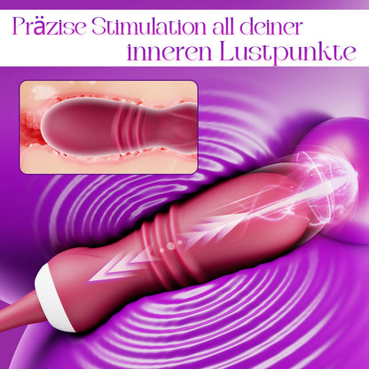 Elowen - Großer Mund mit Zungenlecken für Klitoris- und Brustwarzenstimulation, stoßender Vibrator für den G-Punkt.
