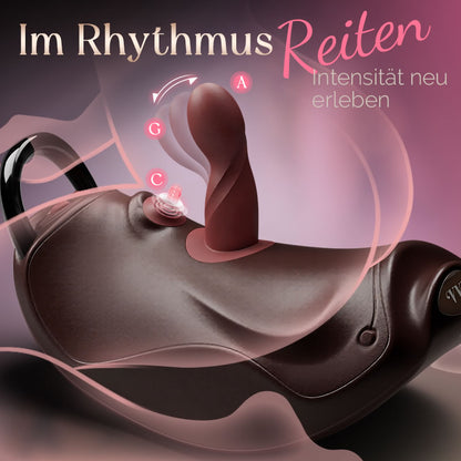 VVD Rider Air Reit-Sexmaschine - Stoßkolben-Dildo mit zwei vibrierenden Aufsätzen | Freihändig