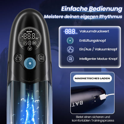 BathFun - Professionelle Penis-Pumpe Leistungsstarkes Vakuum  Vollständig wasserdicht  Intelligente Trainingsfunktion