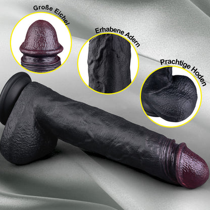 Maurice - Großer Dildo mit Stoßvibration und Heizung, braun, für Männer und Frauen