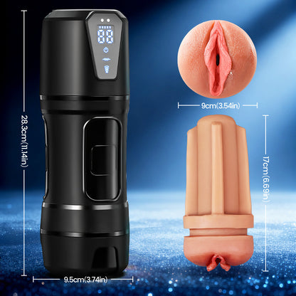 Challenger - 10 Vibrationen, 5 Saugungen, Ultra-Realistische Vagina, Simulierter Masturbator