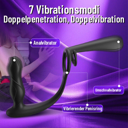 Doppelte Penetration  Doppelte Vibration  Paarvibrator mit Sperma-Ringverschluss