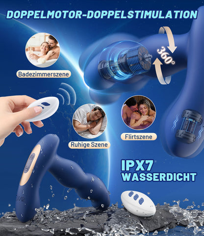 Prostata-Massagegerät mit Fernbedienung und 360°-Drehung für Fortgeschrittene